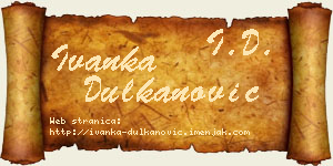 Ivanka Dulkanović vizit kartica